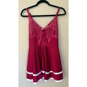 Avidlove Women Sexy Lingerie Lace Chemise Sleepwear Comfy Lingerie XXL Red White